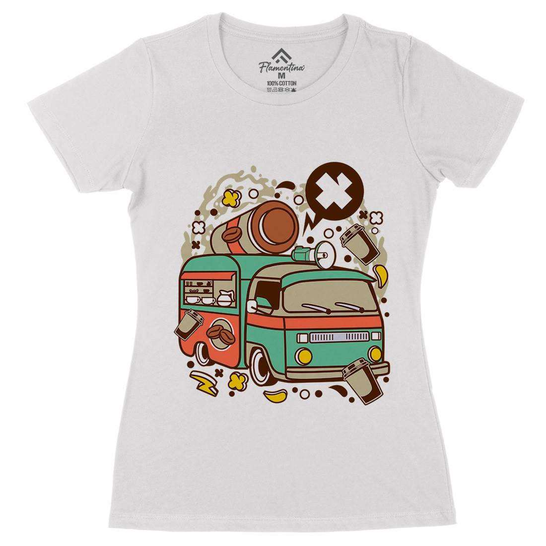 Coffee Van Womens Organic Crew Neck T-Shirt Drinks C525