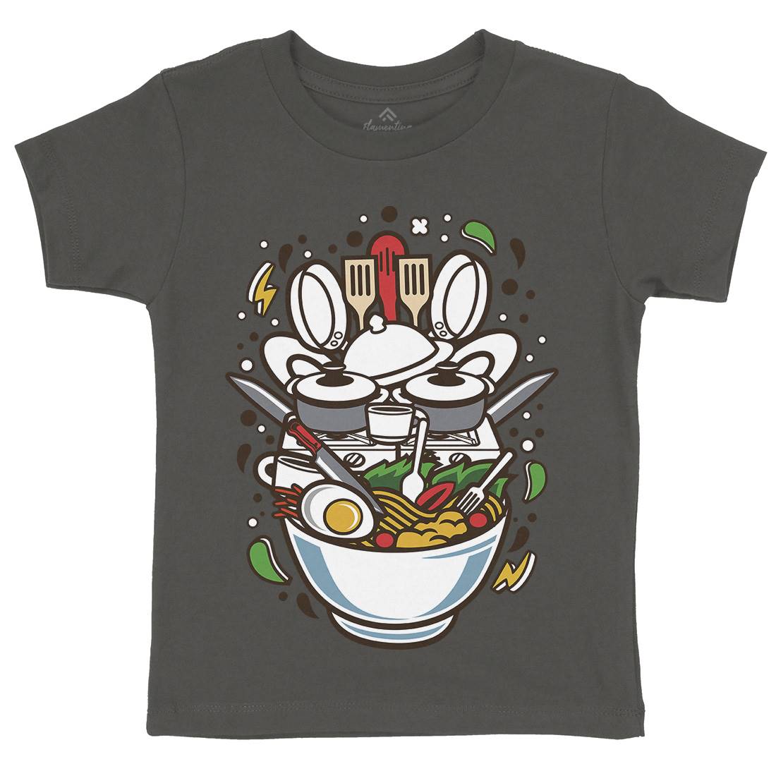 Cooking Ramen Kids Organic Crew Neck T-Shirt Food C526