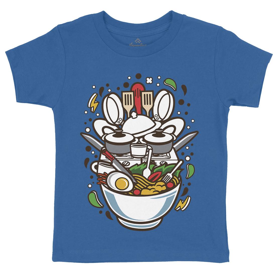 Cooking Ramen Kids Crew Neck T-Shirt Food C526