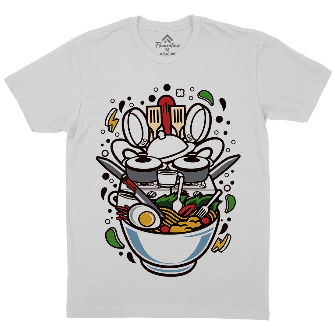Cooking Ramen Mens Crew Neck T-Shirt Food C526