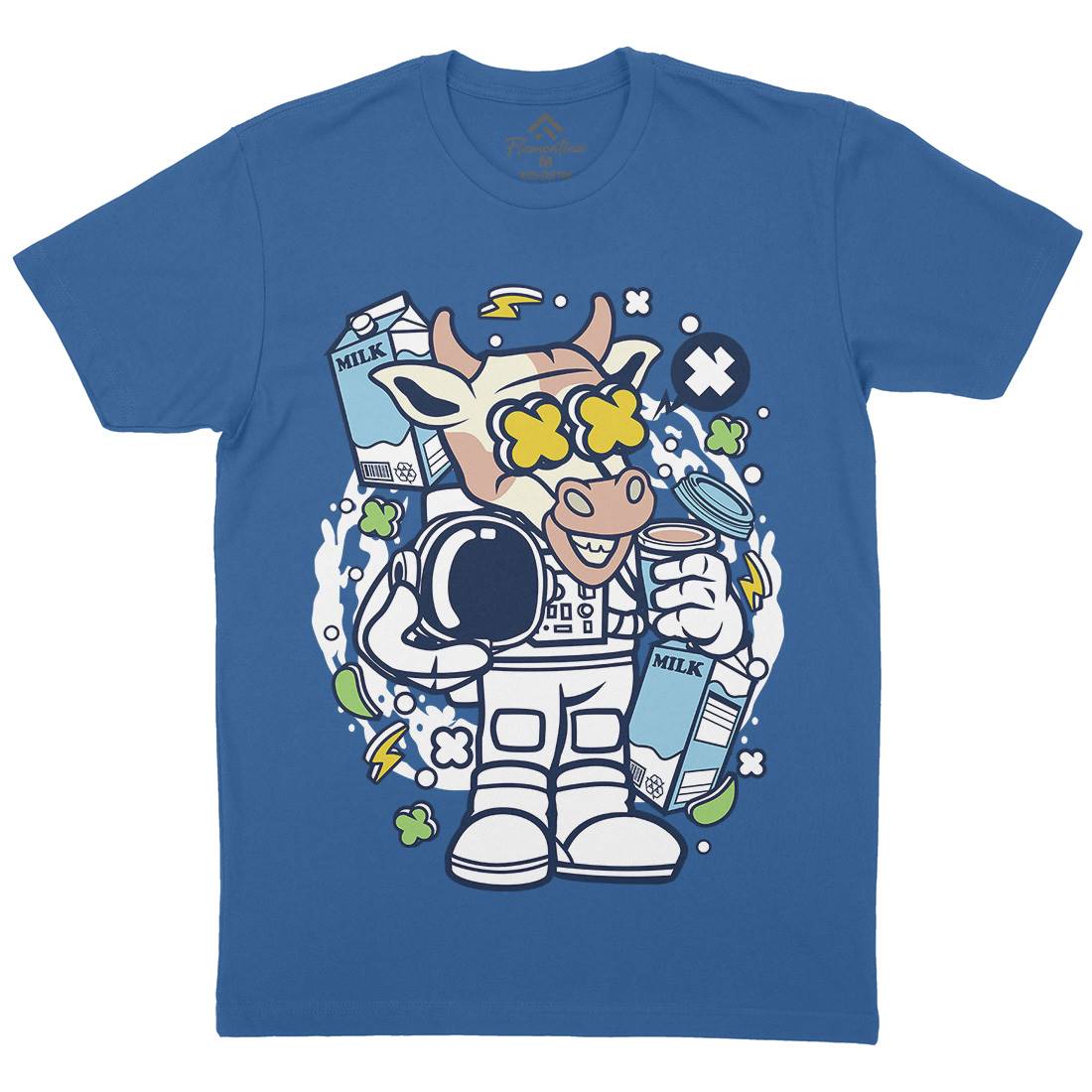 Cow Astronaut Mens Crew Neck T-Shirt Space C527