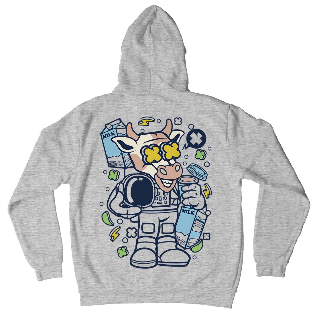 Cow Astronaut Mens Hoodie With Pocket Space C527