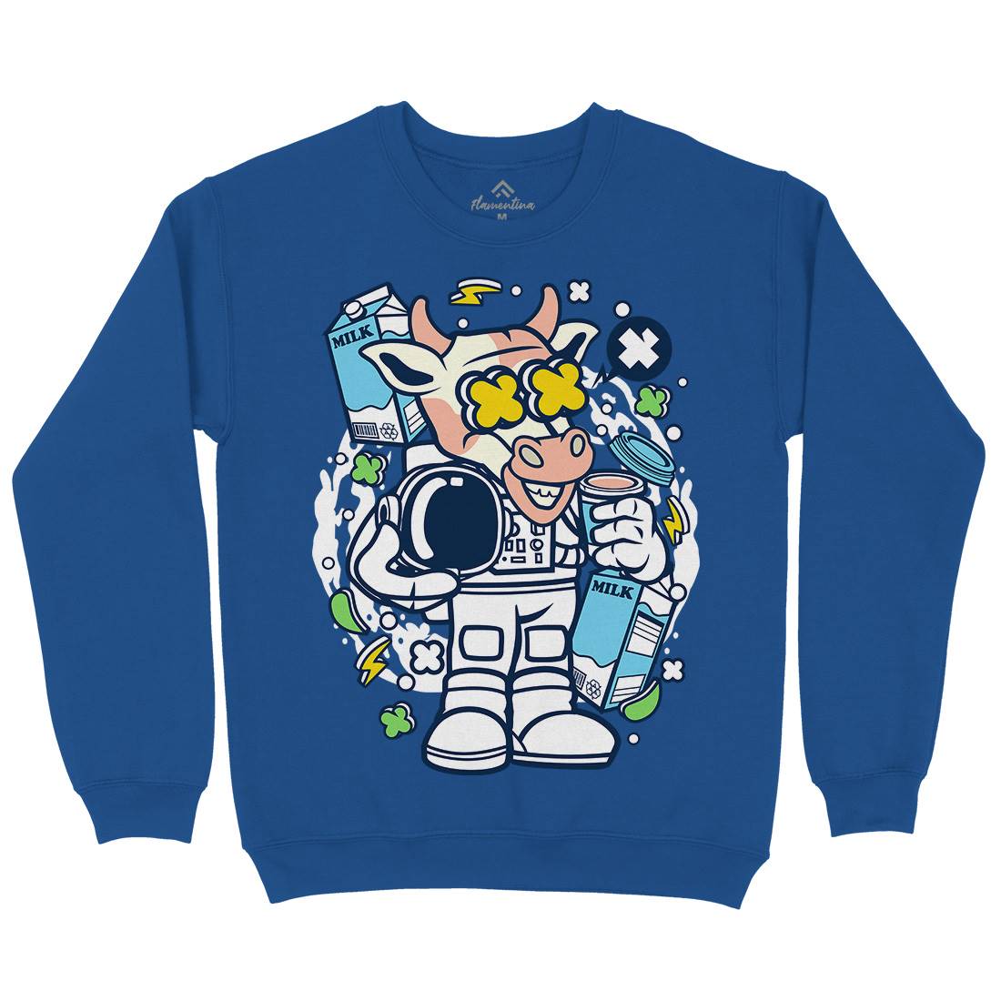 Cow Astronaut Kids Crew Neck Sweatshirt Space C527