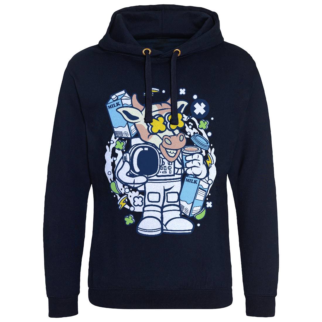 Cow Astronaut Mens Hoodie Without Pocket Space C527