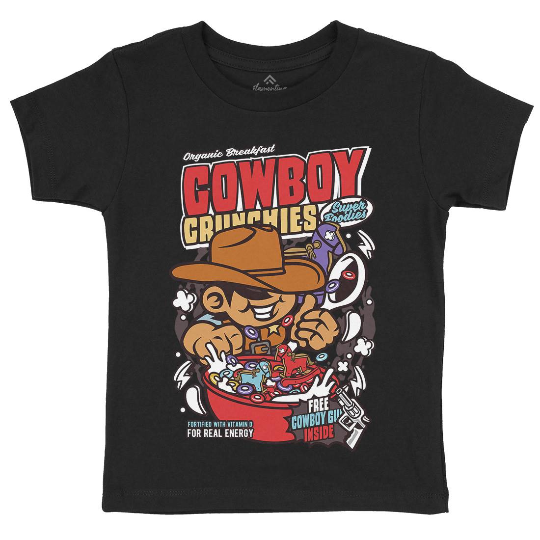 Cowboy Crunchies Kids Crew Neck T-Shirt Food C529