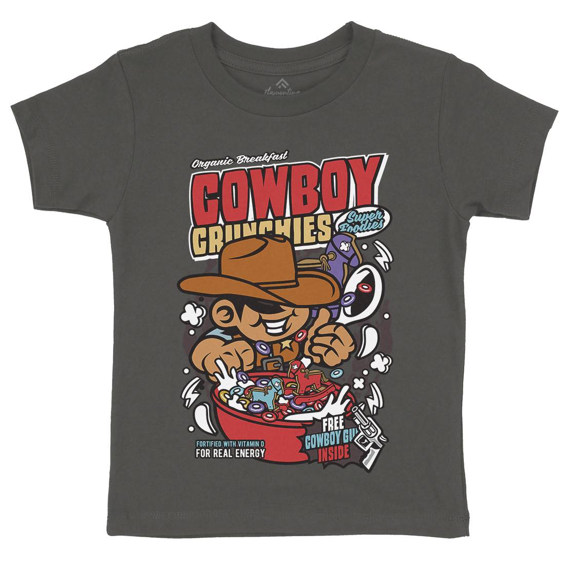 Cowboy Crunchies Kids Crew Neck T-Shirt Food C529