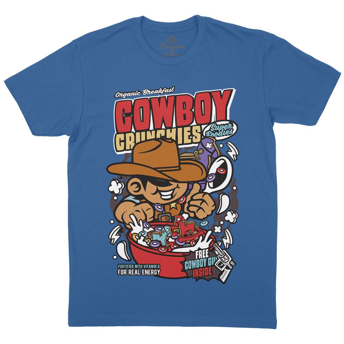 Cowboy Crunchies Mens Crew Neck T-Shirt Food C529
