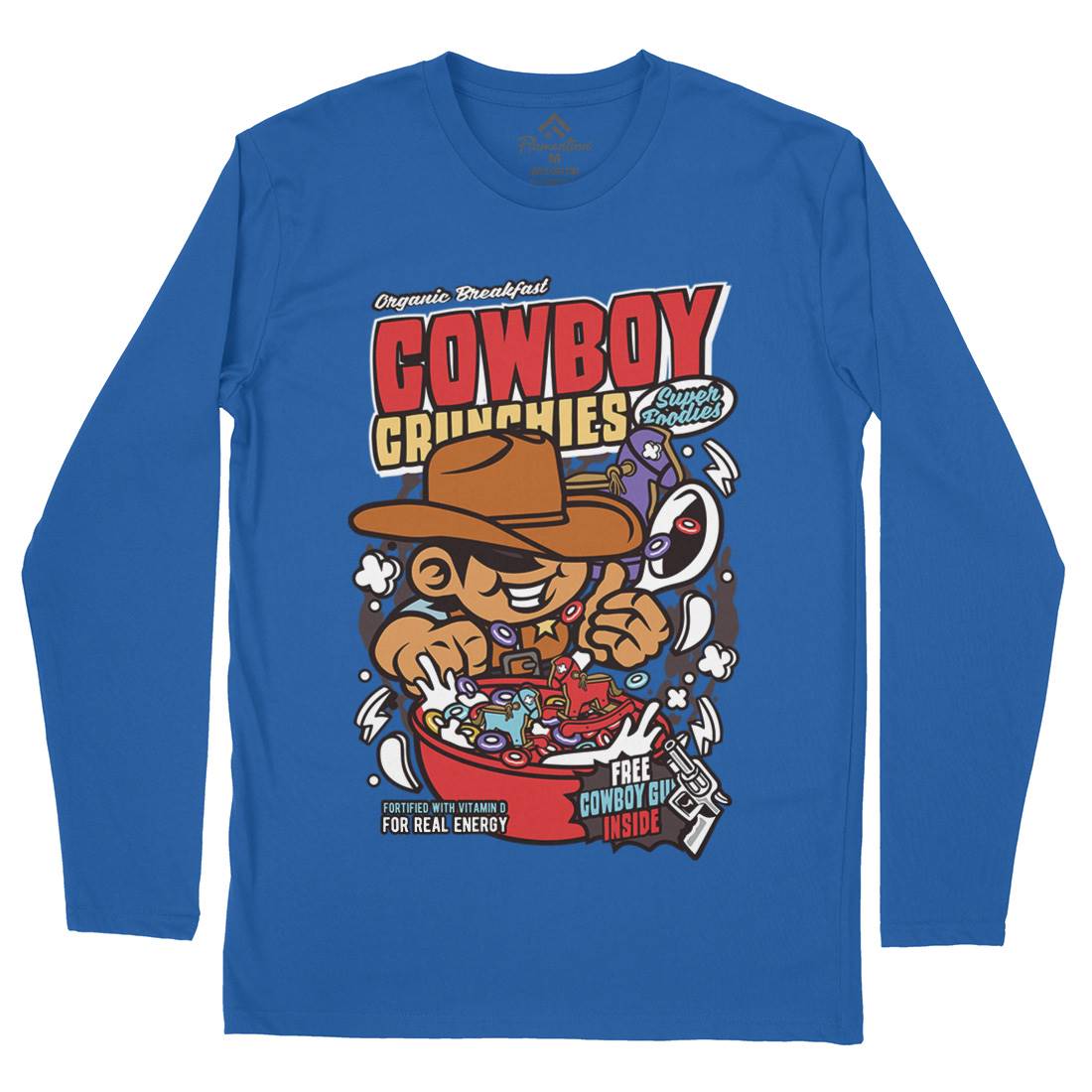 Cowboy Crunchies Mens Long Sleeve T-Shirt Food C529