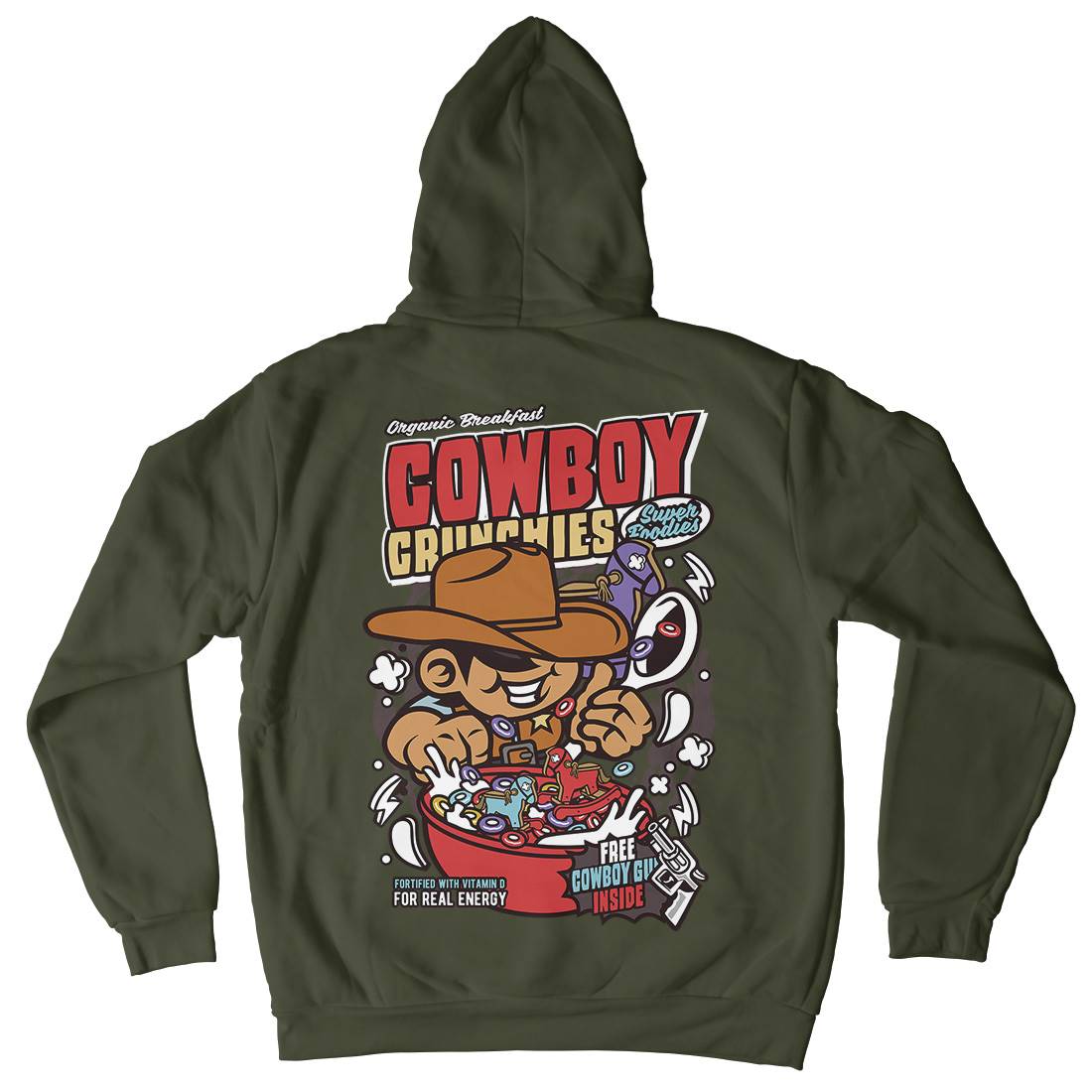 Cowboy Crunchies Kids Crew Neck Hoodie Food C529