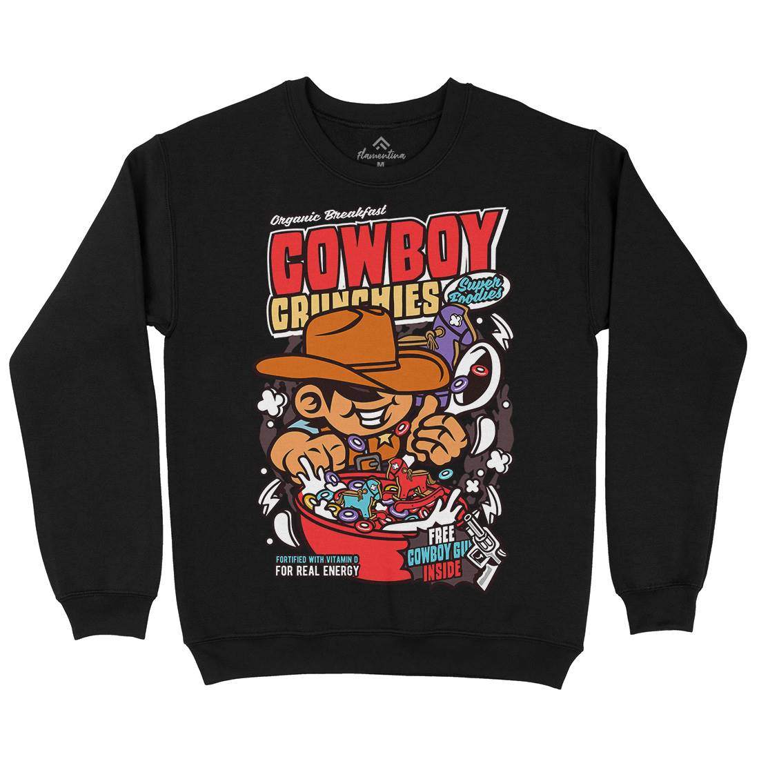 Cowboy Crunchies Mens Crew Neck Sweatshirt Food C529