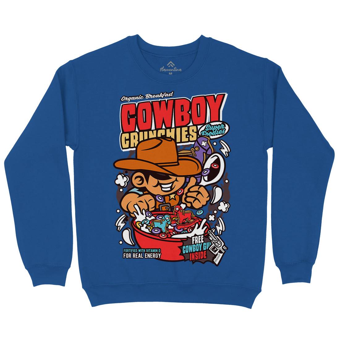 Cowboy Crunchies Mens Crew Neck Sweatshirt Food C529