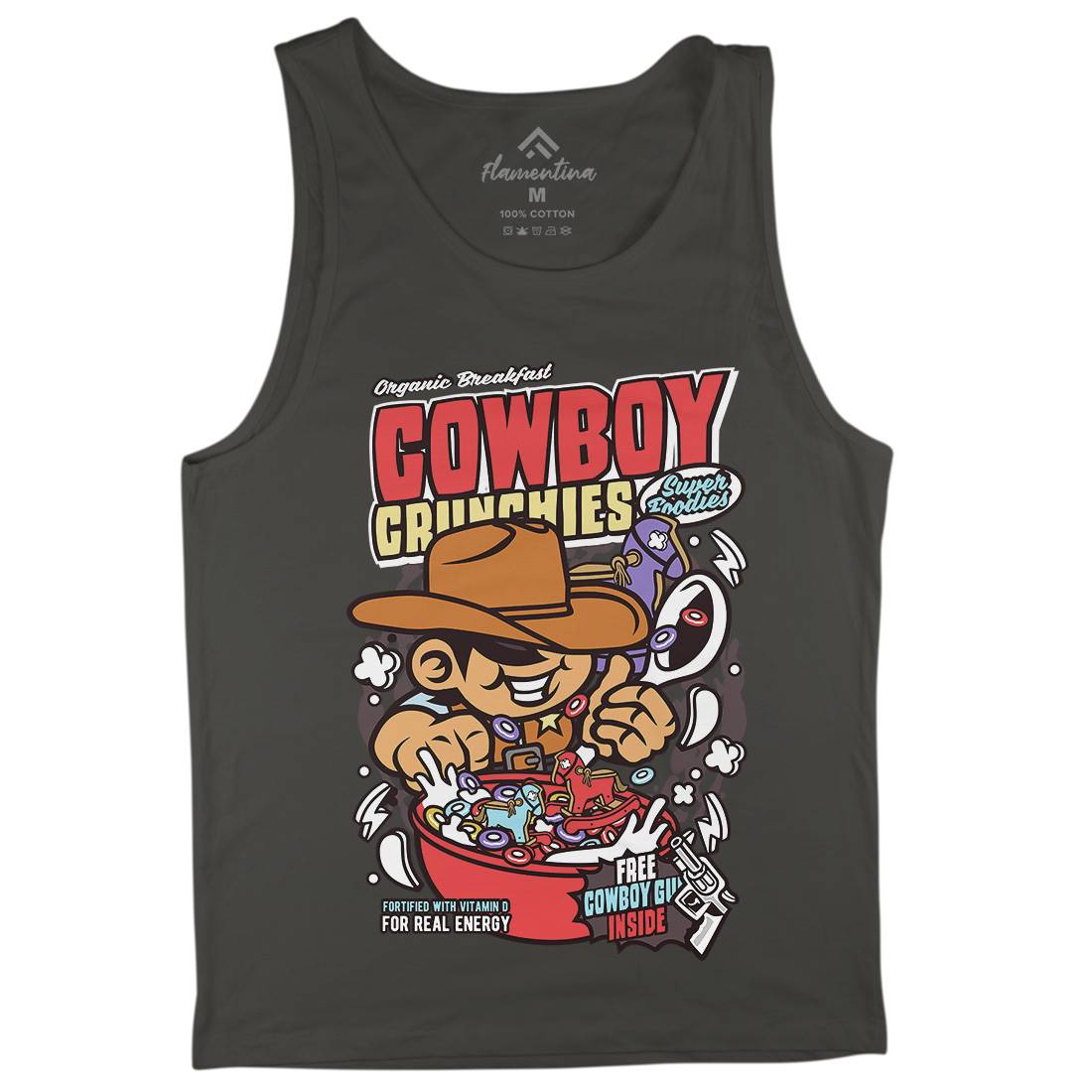Cowboy Crunchies Mens Tank Top Vest Food C529