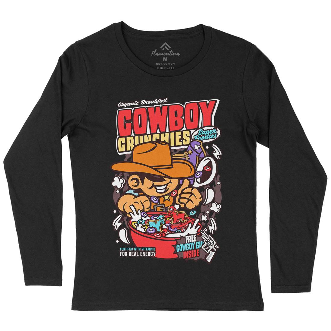 Cowboy Crunchies Womens Long Sleeve T-Shirt Food C529