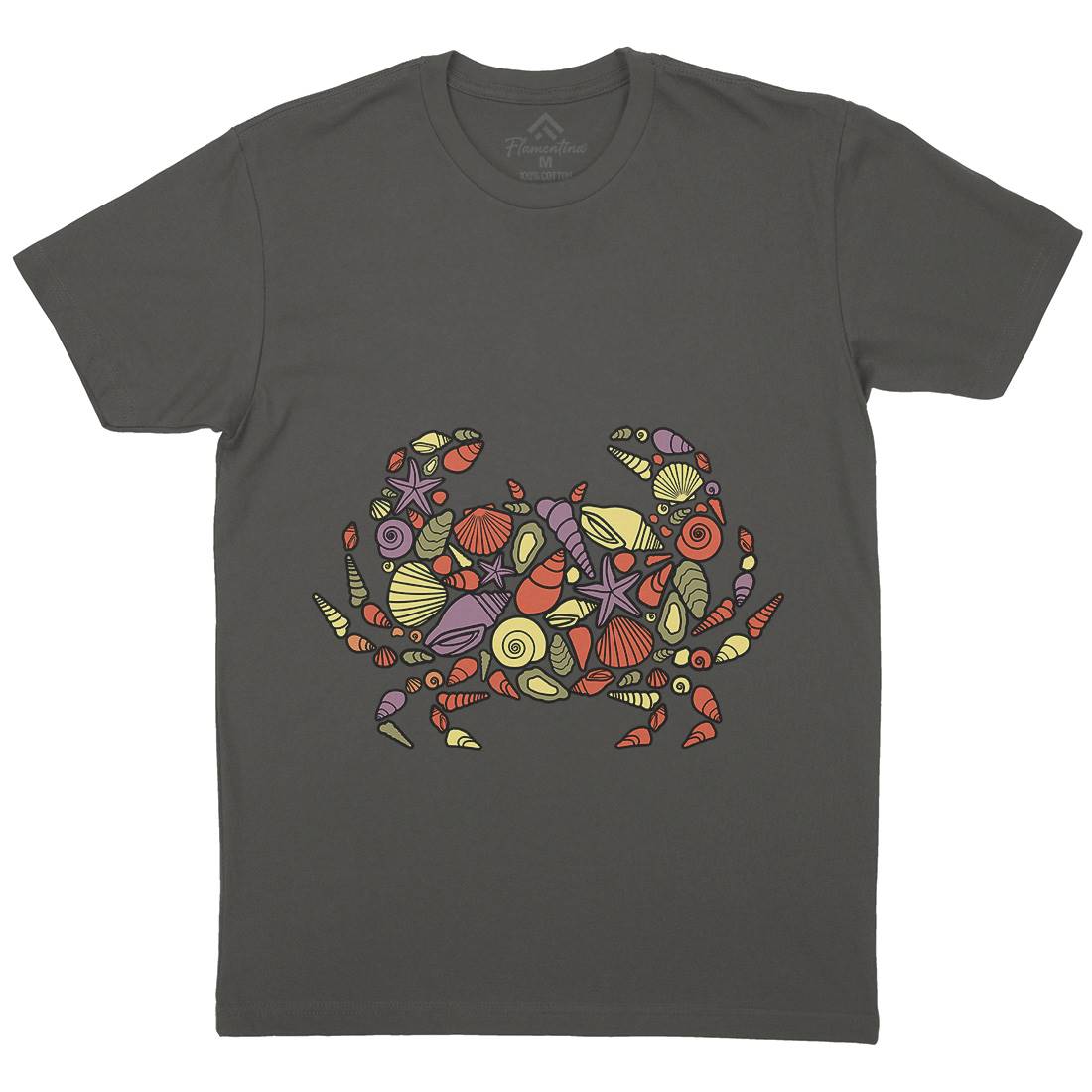 Crab Mens Organic Crew Neck T-Shirt Animals C530