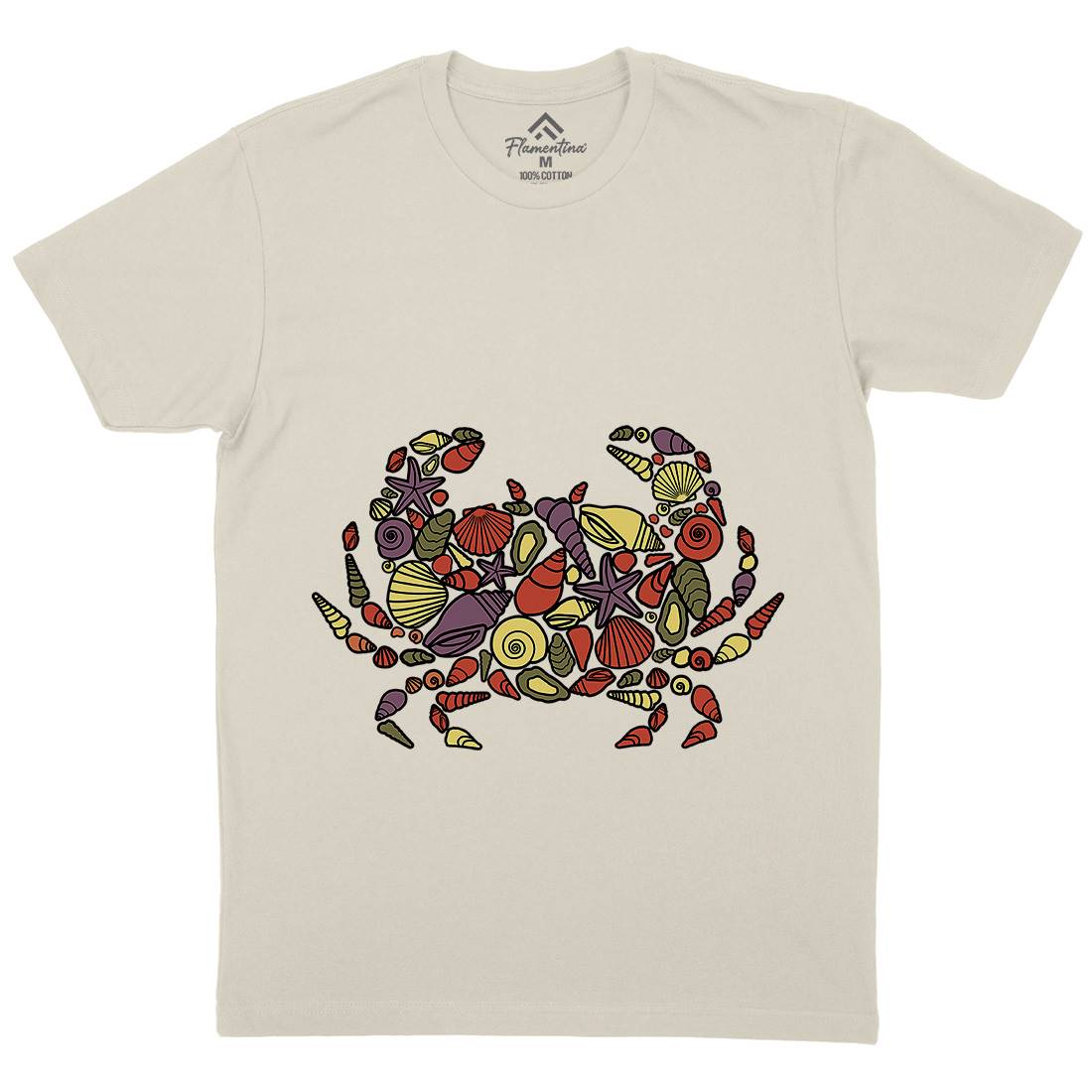 Crab Mens Organic Crew Neck T-Shirt Animals C530