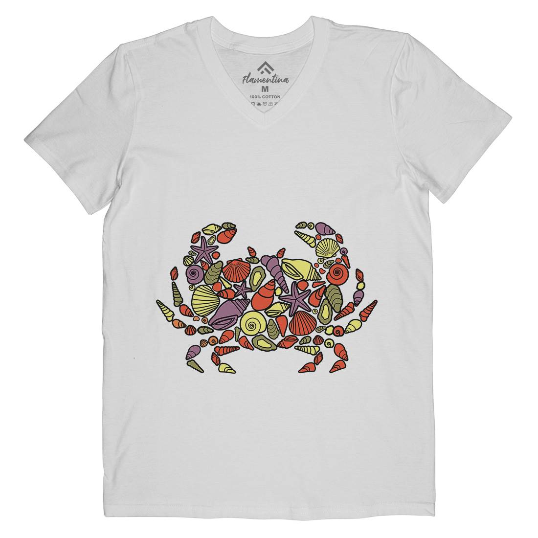 Crab Mens V-Neck T-Shirt Animals C530