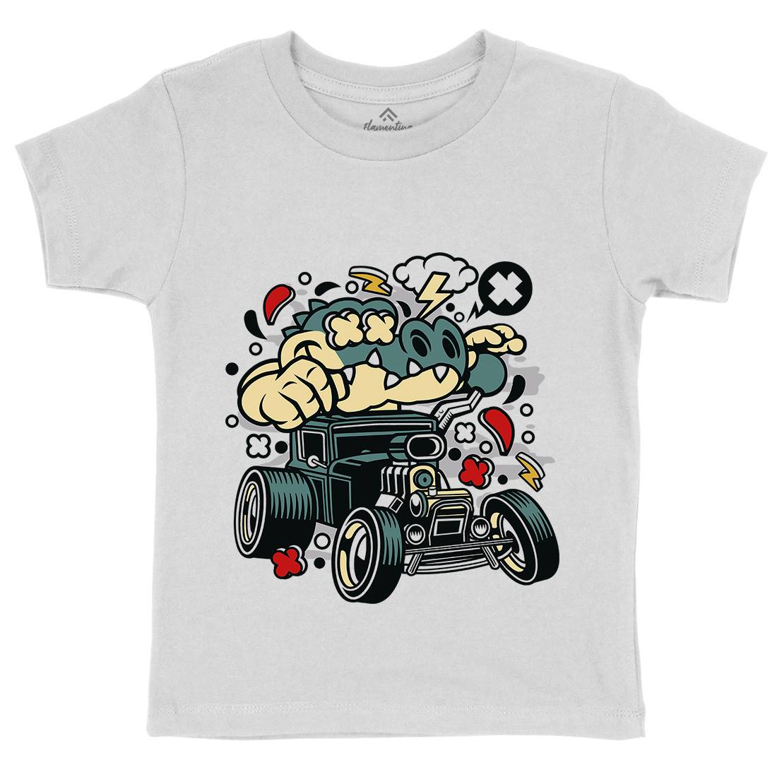 Crocodile Hotrod Kids Crew Neck T-Shirt Cars C532