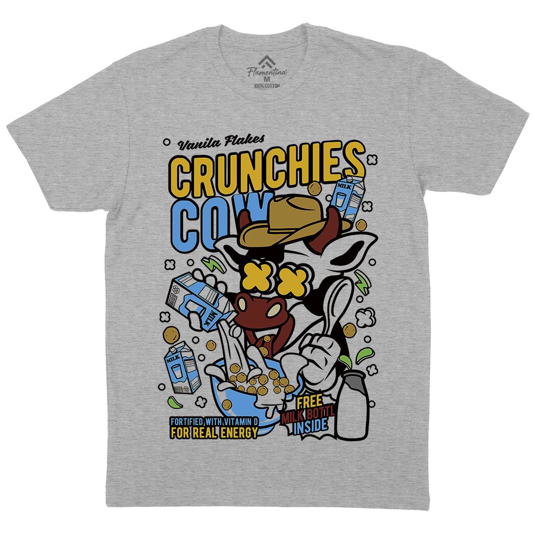 Crunchies Cow Mens Crew Neck T-Shirt Food C533