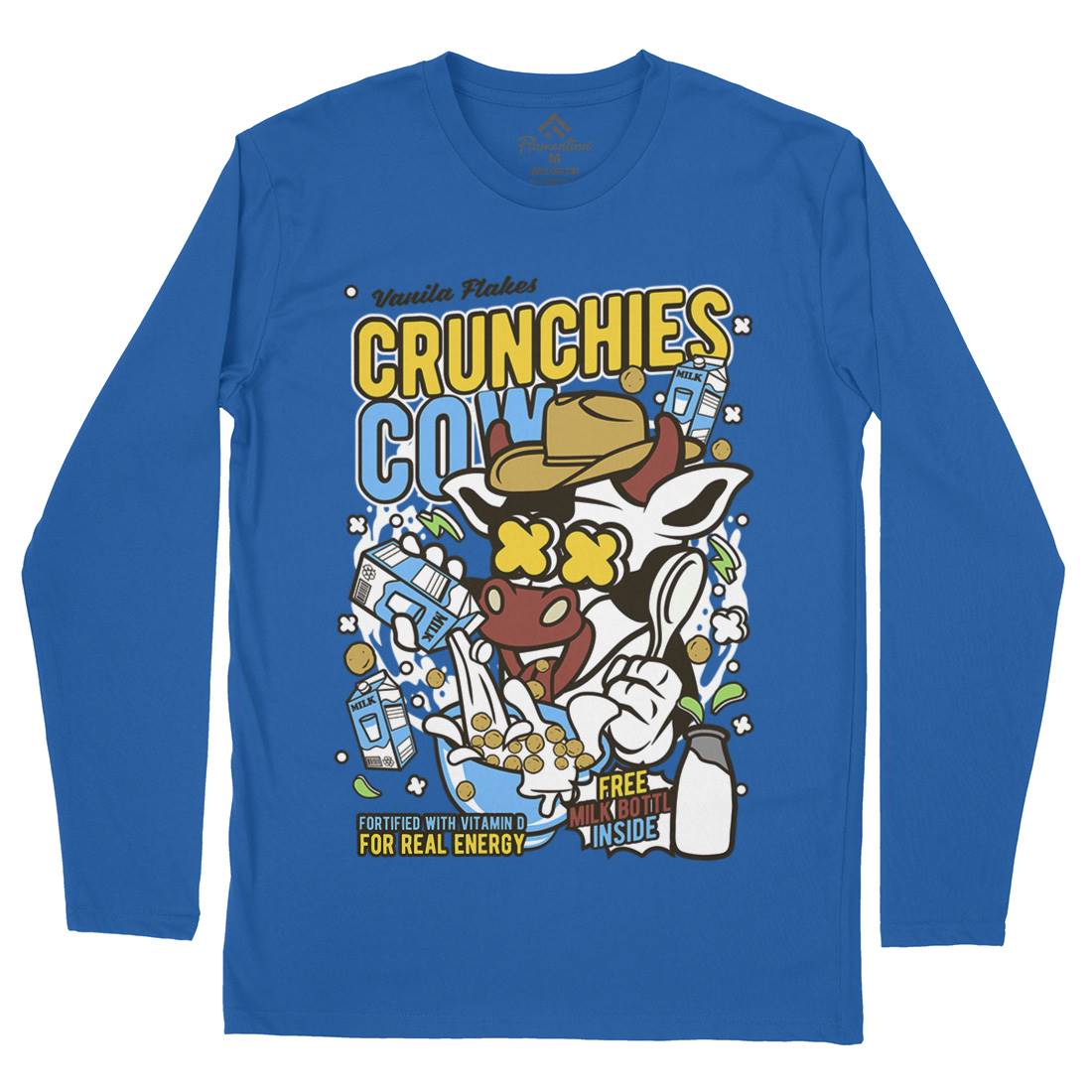 Crunchies Cow Mens Long Sleeve T-Shirt Food C533