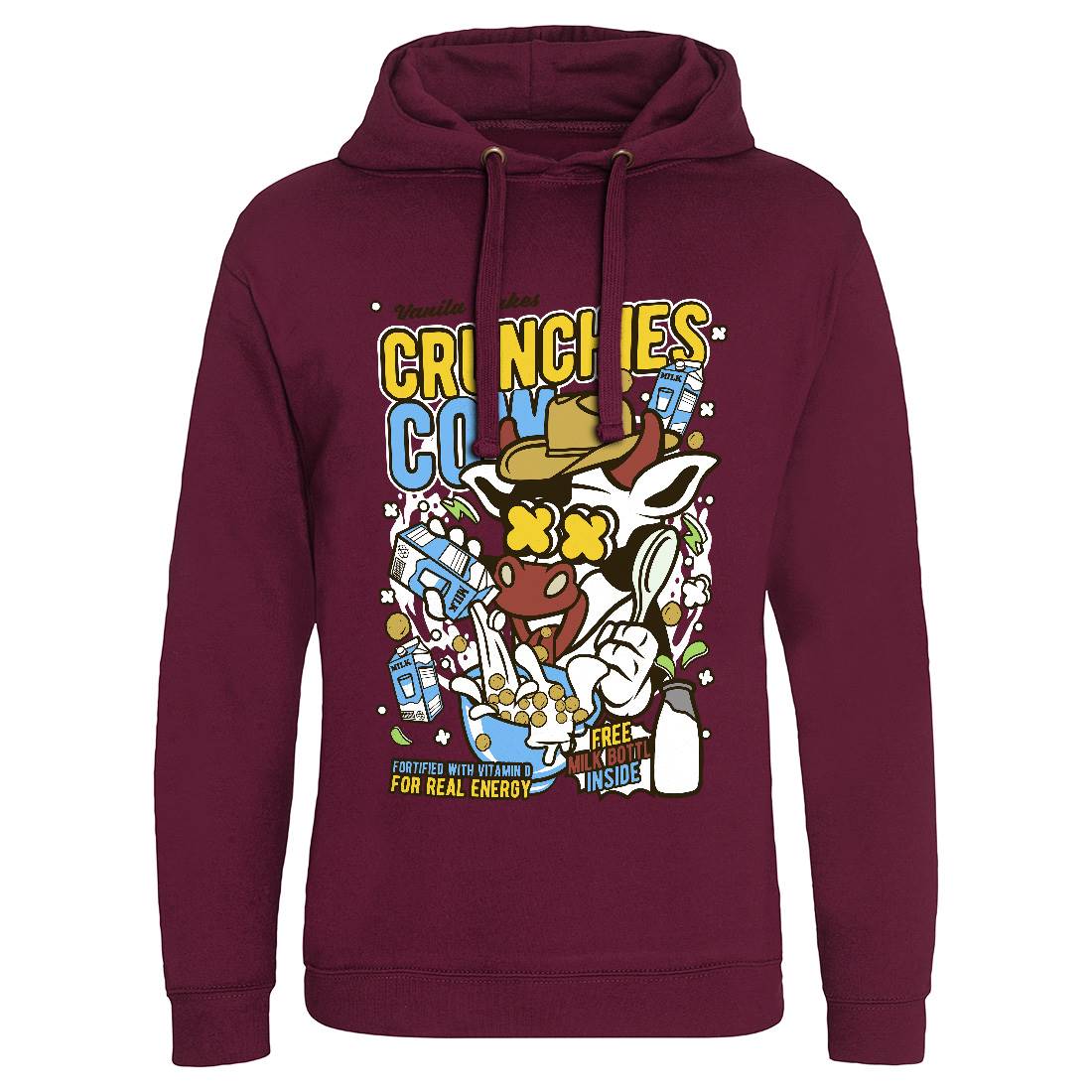 Crunchies Cow Mens Hoodie Without Pocket Food C533