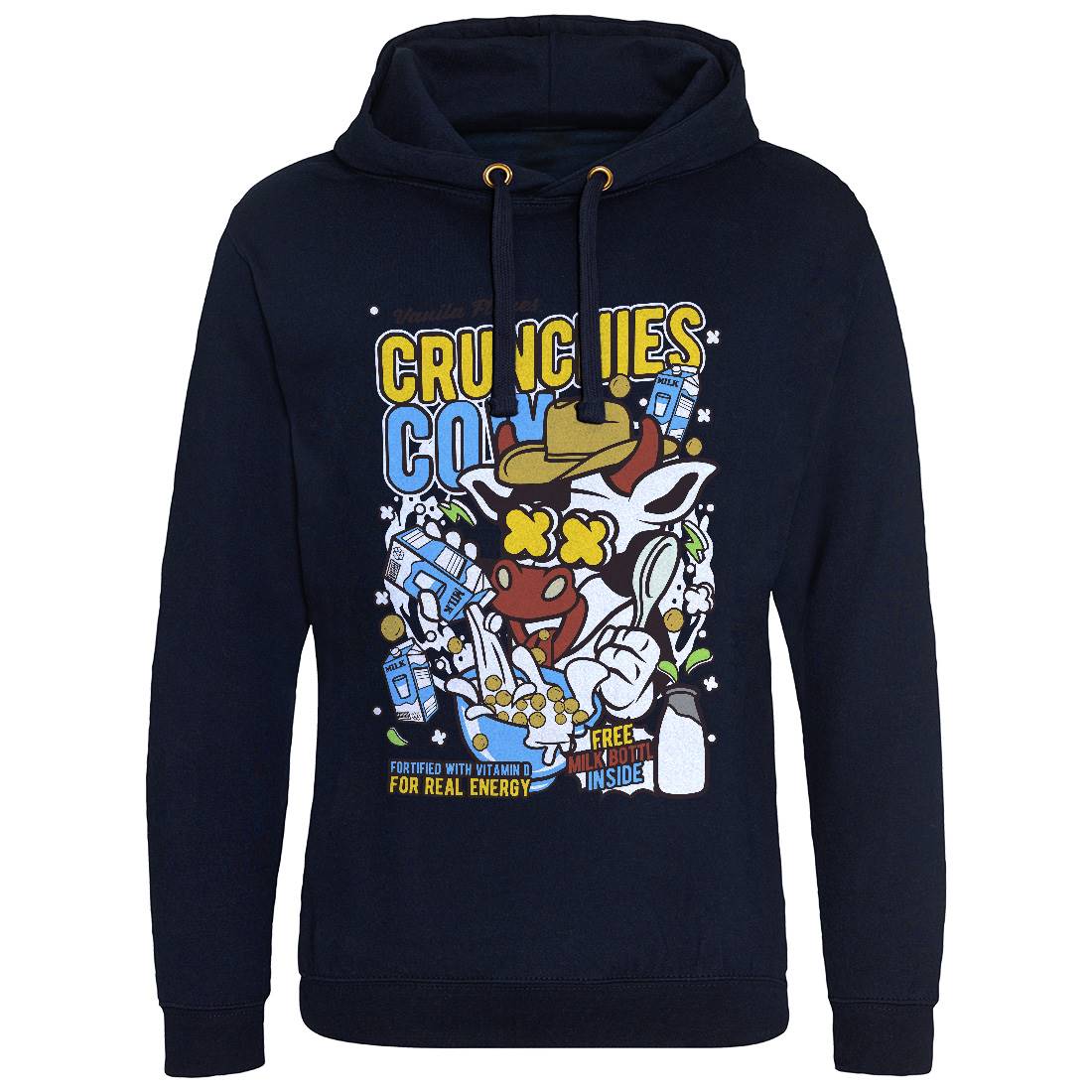 Crunchies Cow Mens Hoodie Without Pocket Food C533