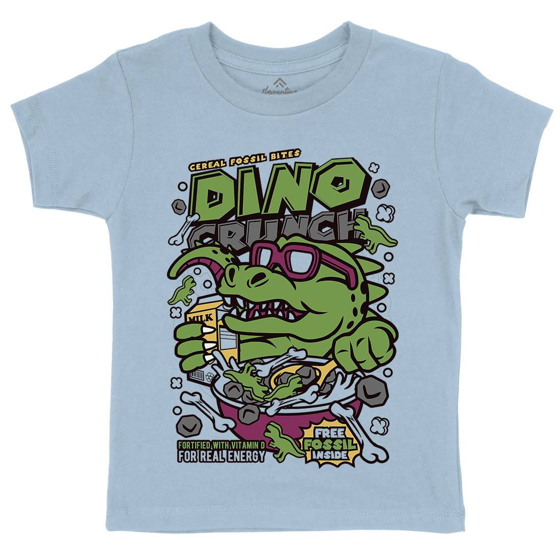 Dino Crunch Kids Organic Crew Neck T-Shirt Food C534