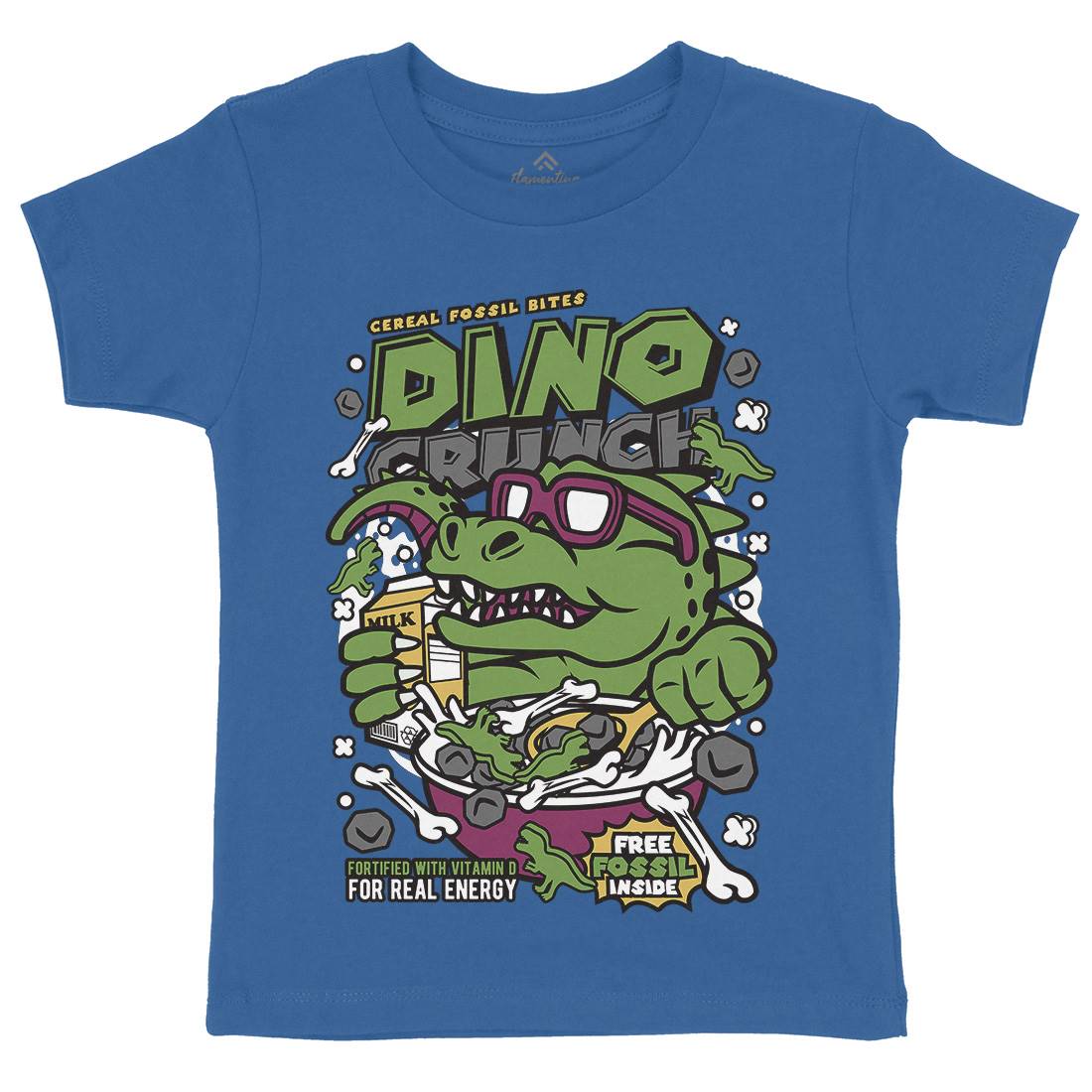 Dino Crunch Kids Organic Crew Neck T-Shirt Food C534