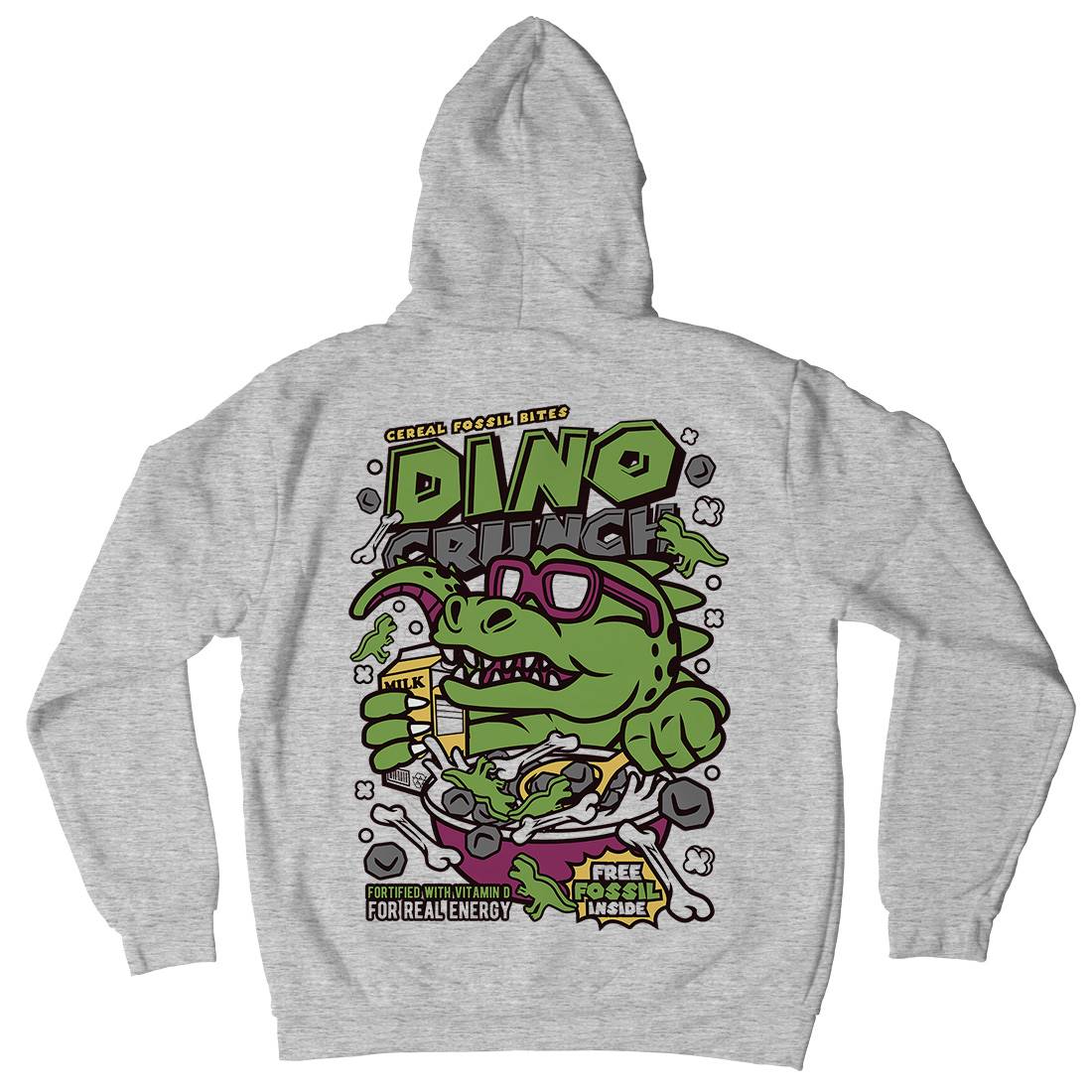 Dino Crunch Mens Hoodie With Pocket Food C534