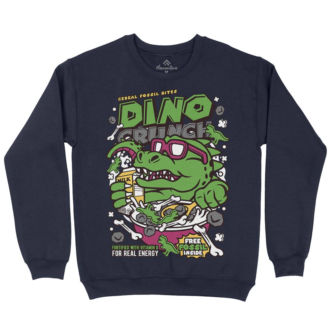 Dino Crunch Mens Crew Neck Sweatshirt Food C534