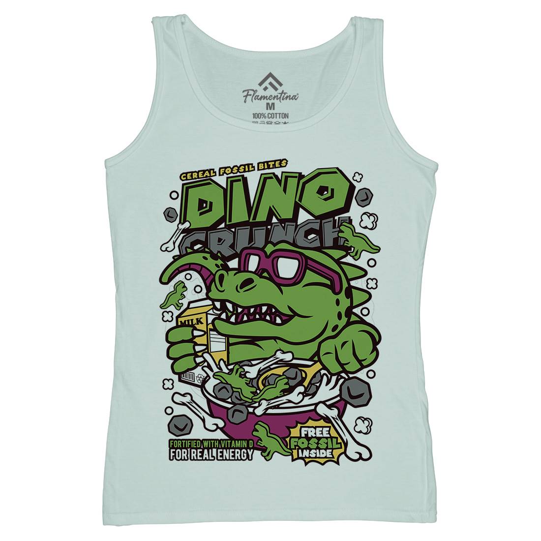 Dino Crunch Womens Organic Tank Top Vest Food C534