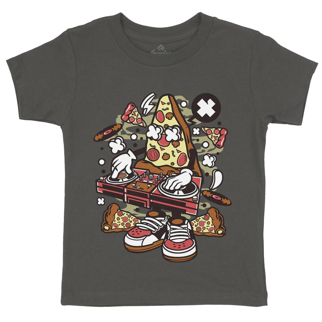 Dj Pizza Kids Organic Crew Neck T-Shirt Music C538