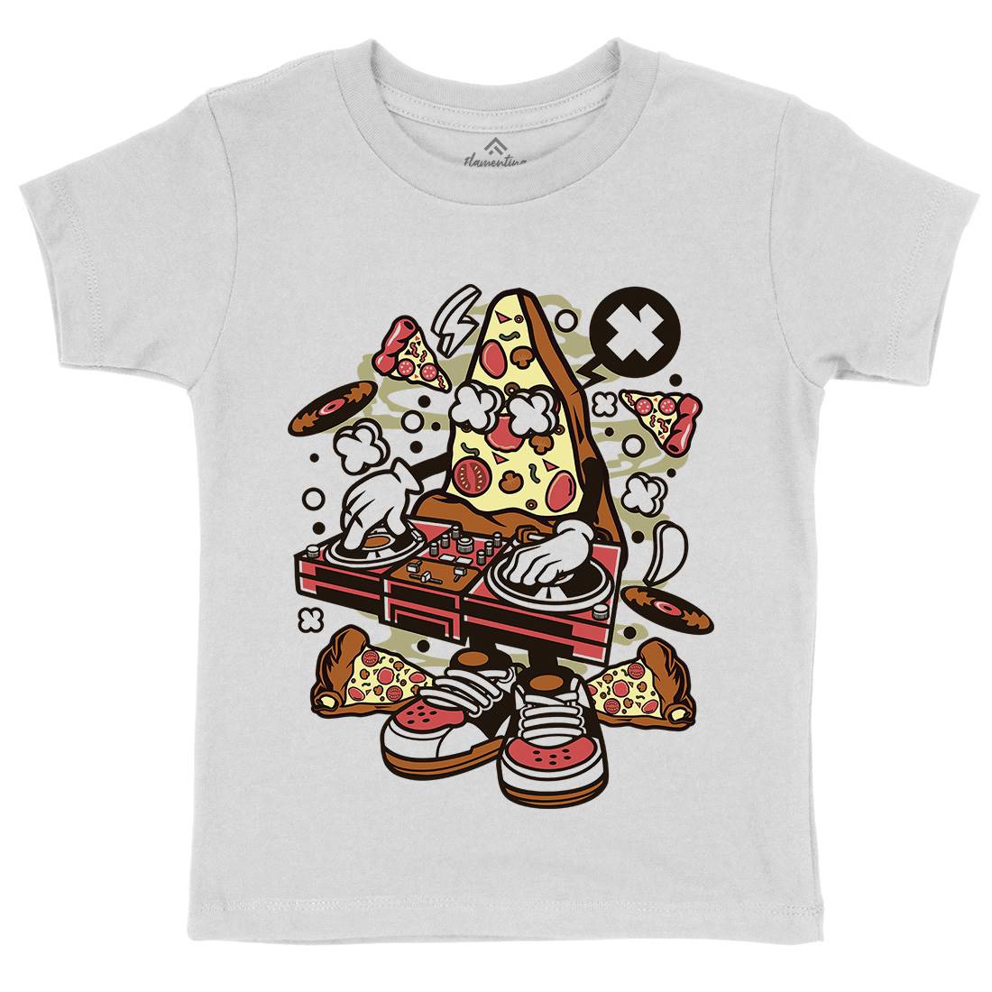 Dj Pizza Kids Organic Crew Neck T-Shirt Music C538