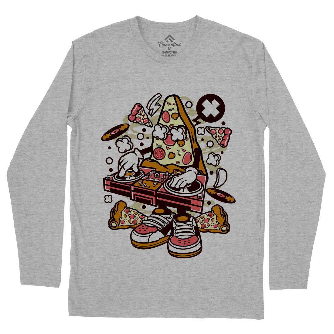 Dj Pizza Mens Long Sleeve T-Shirt Music C538