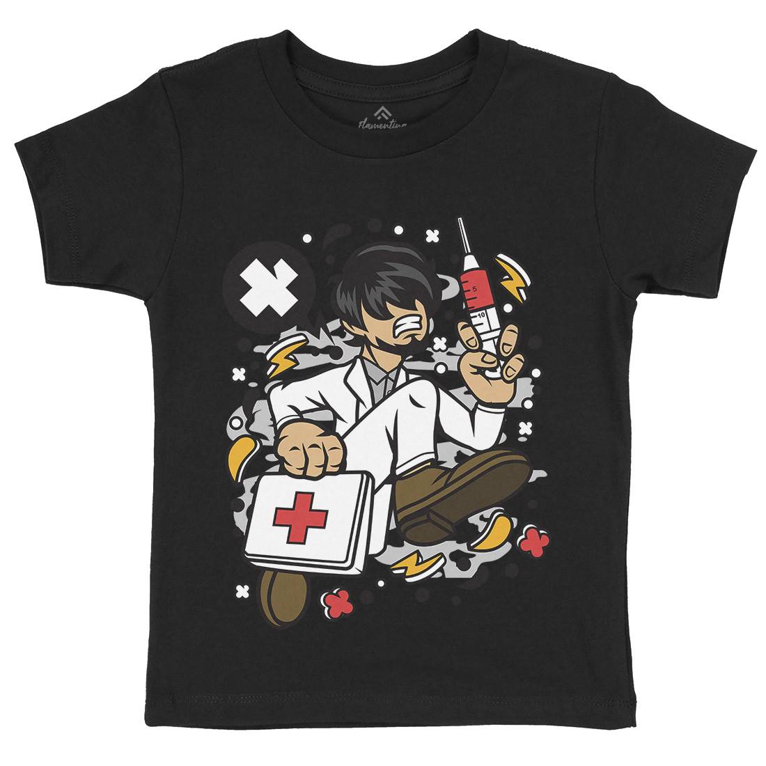 Doctor Running Kids Organic Crew Neck T-Shirt Work C539