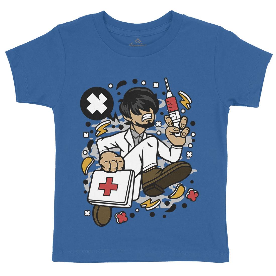 Doctor Running Kids Organic Crew Neck T-Shirt Work C539