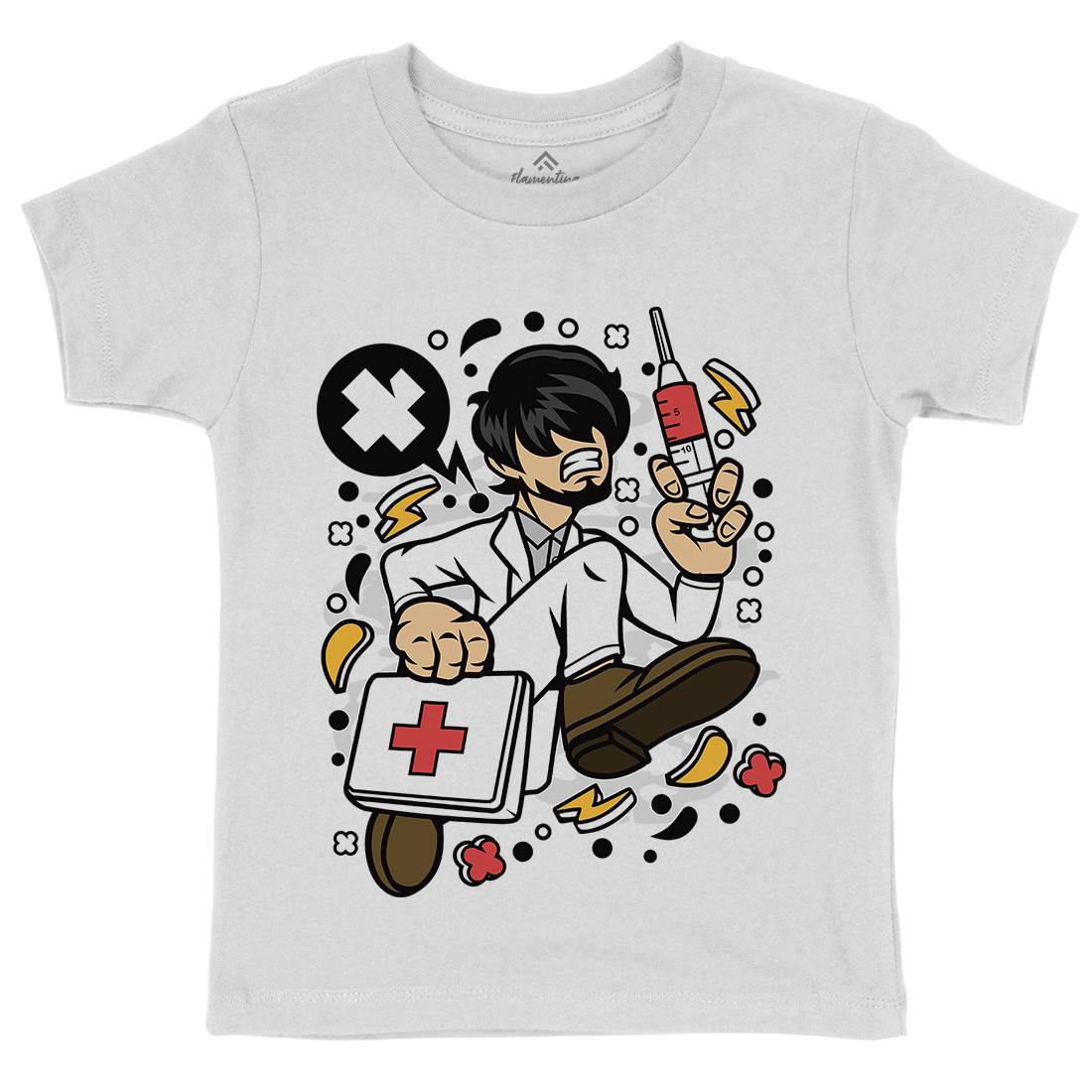 Doctor Running Kids Crew Neck T-Shirt Work C539
