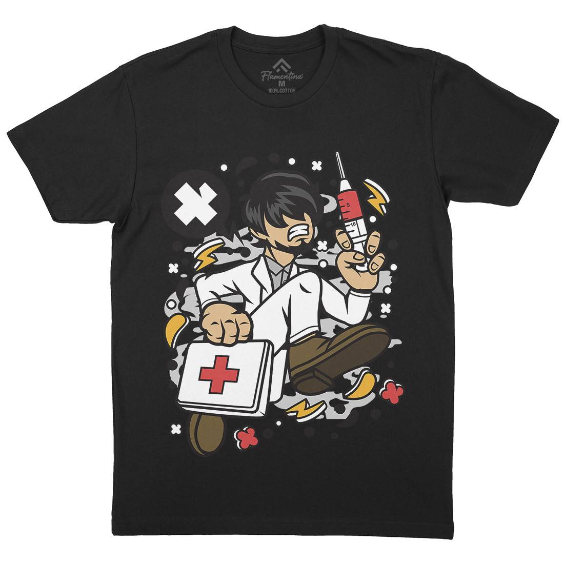 Doctor Running Mens Organic Crew Neck T-Shirt Work C539