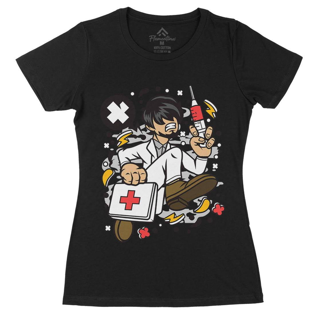 Doctor Running Womens Organic Crew Neck T-Shirt Work C539