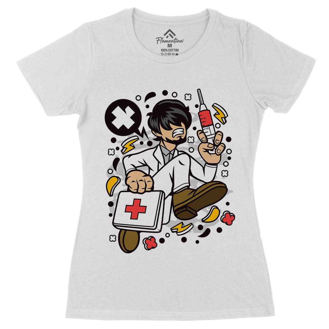 Doctor Running Womens Organic Crew Neck T-Shirt Work C539