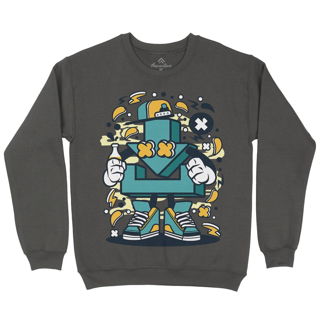 Download Mens Crew Neck Sweatshirt Geek C541