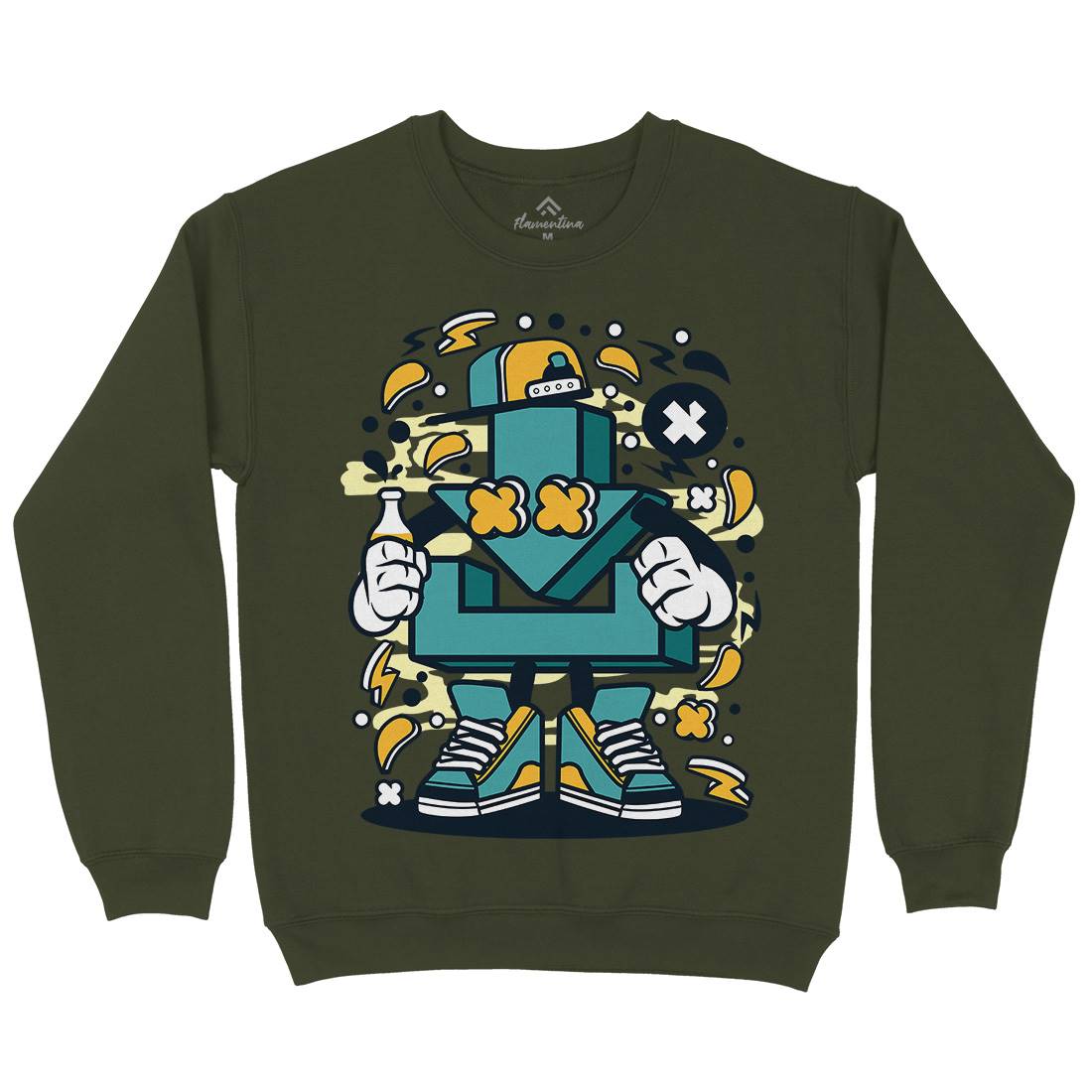 Download Mens Crew Neck Sweatshirt Geek C541