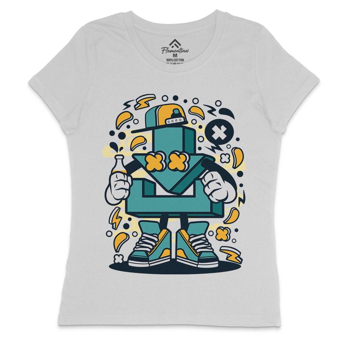 Download Womens Crew Neck T-Shirt Geek C541