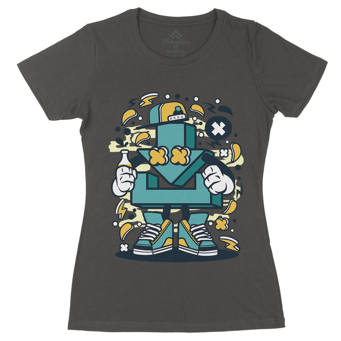 Download Womens Organic Crew Neck T-Shirt Geek C541