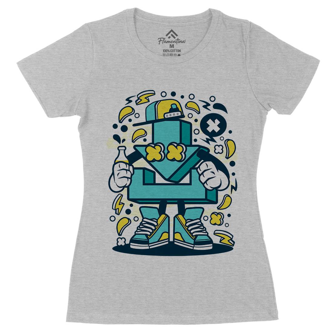 Download Womens Organic Crew Neck T-Shirt Geek C541