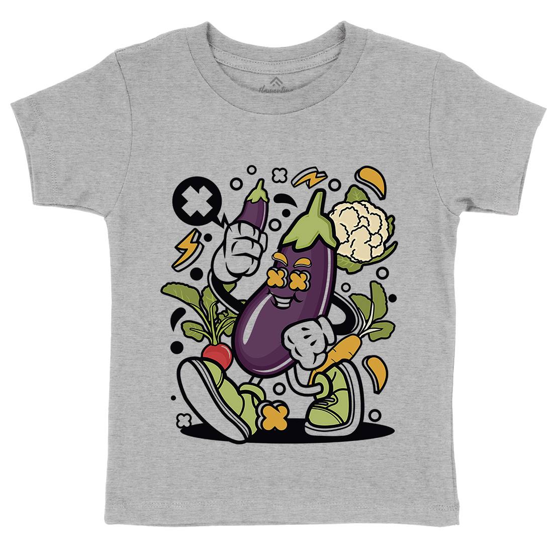 Eggplant Kids Organic Crew Neck T-Shirt Food C542