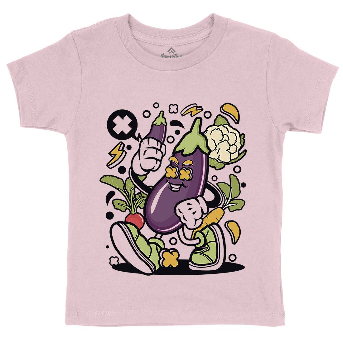 Eggplant Kids Organic Crew Neck T-Shirt Food C542