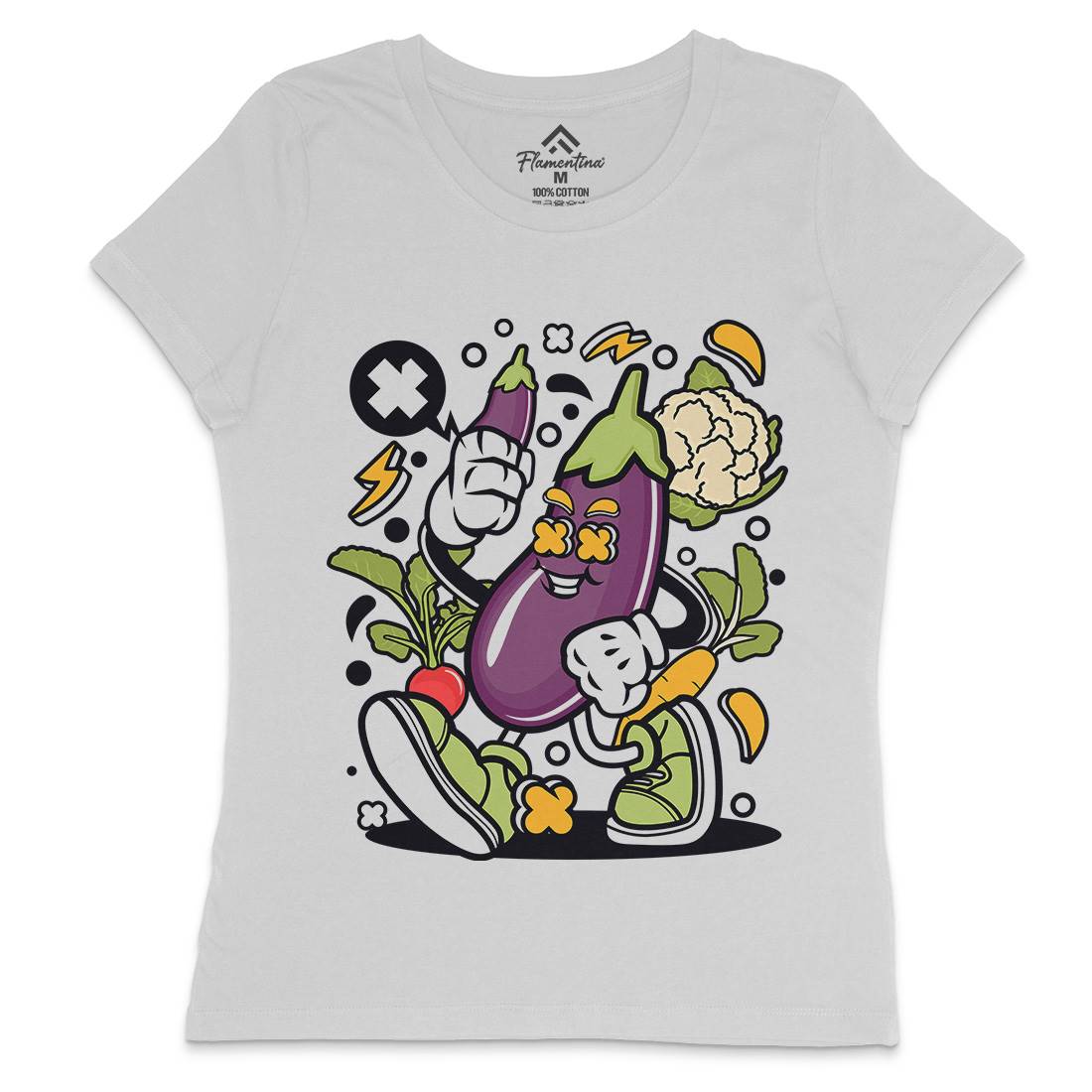 Eggplant Womens Crew Neck T-Shirt Food C542