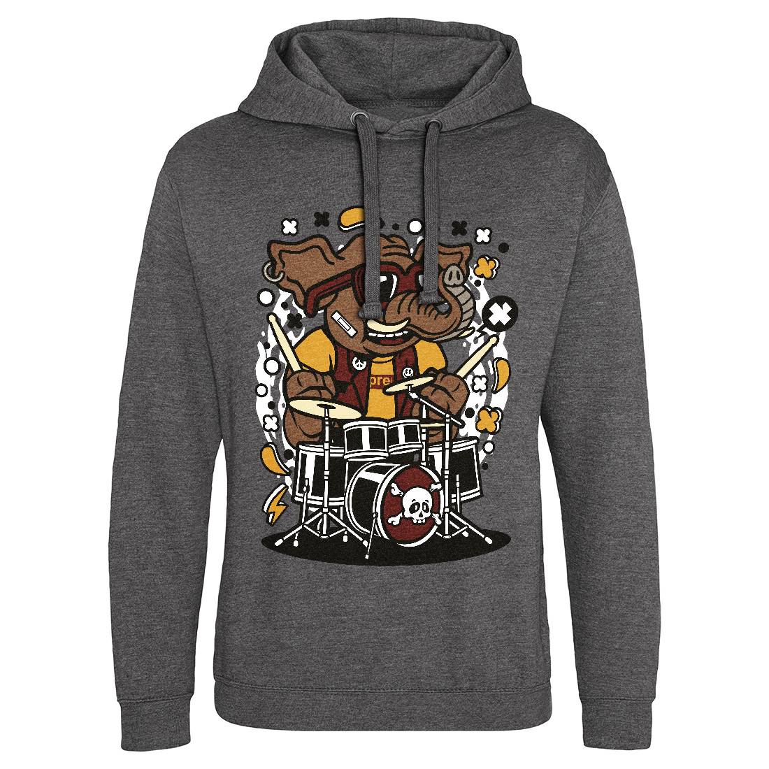 Elephant Drummer Mens Hoodie Without Pocket Music C543