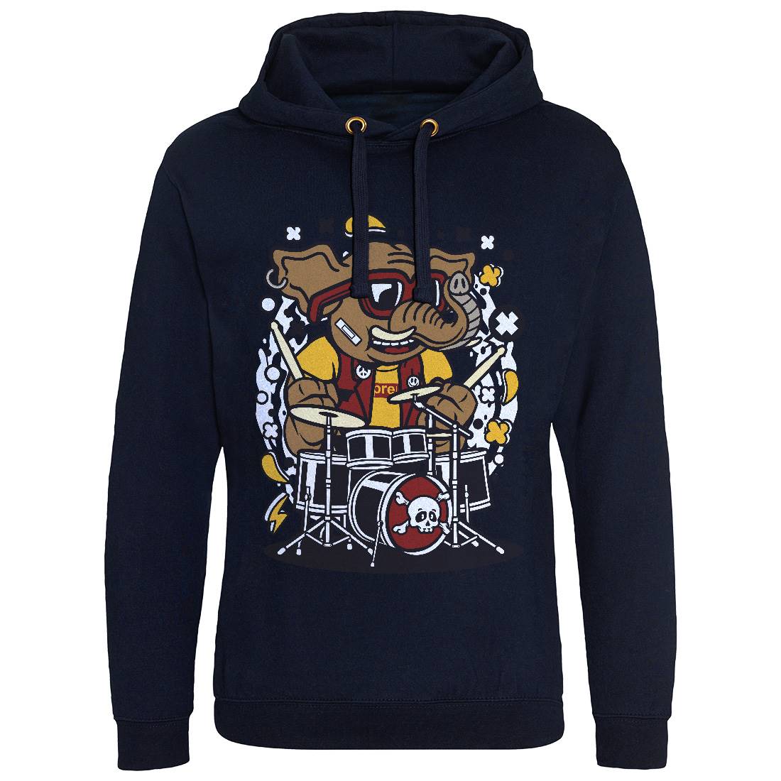 Elephant Drummer Mens Hoodie Without Pocket Music C543