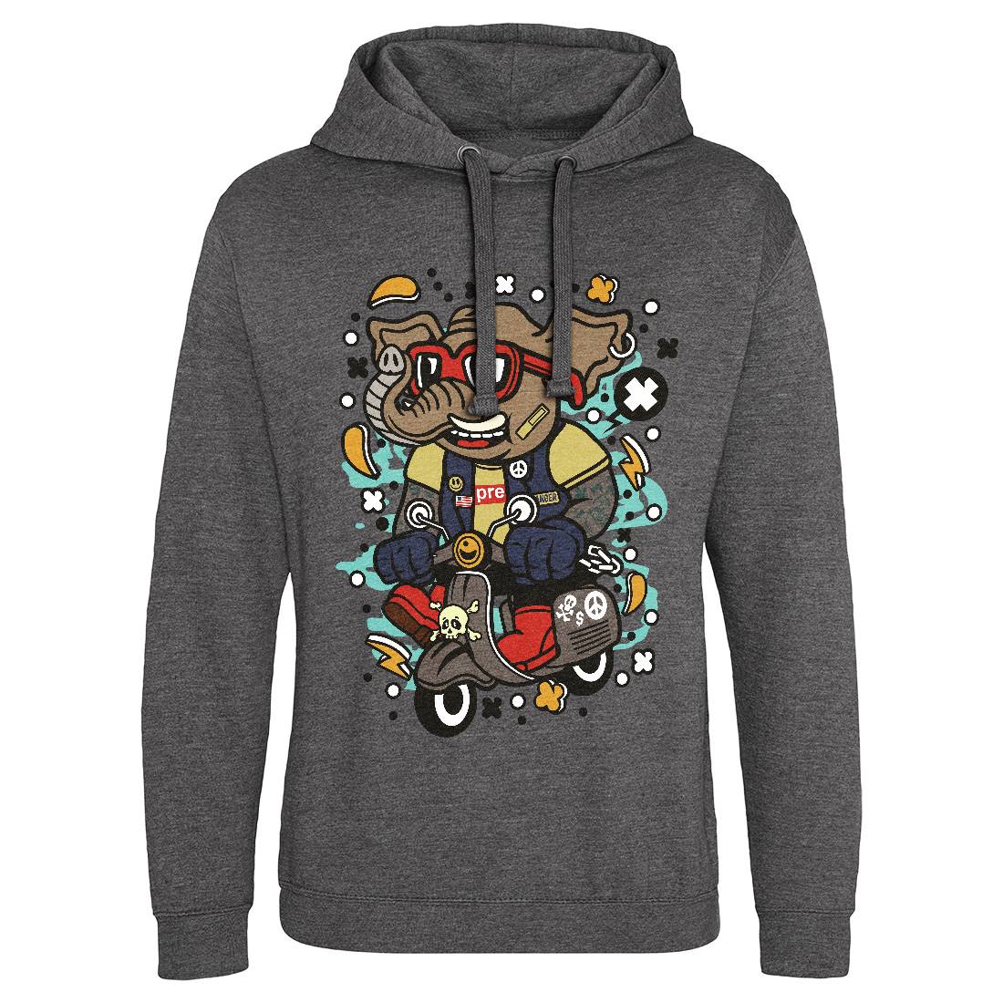 Elephant Scooter Mens Hoodie Without Pocket Motorcycles C544